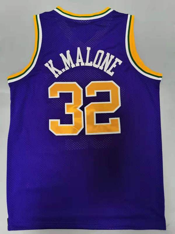 Men Utah Jazz 32 K.malone Purple Throwback Best mesh 2021 NBA Jersey